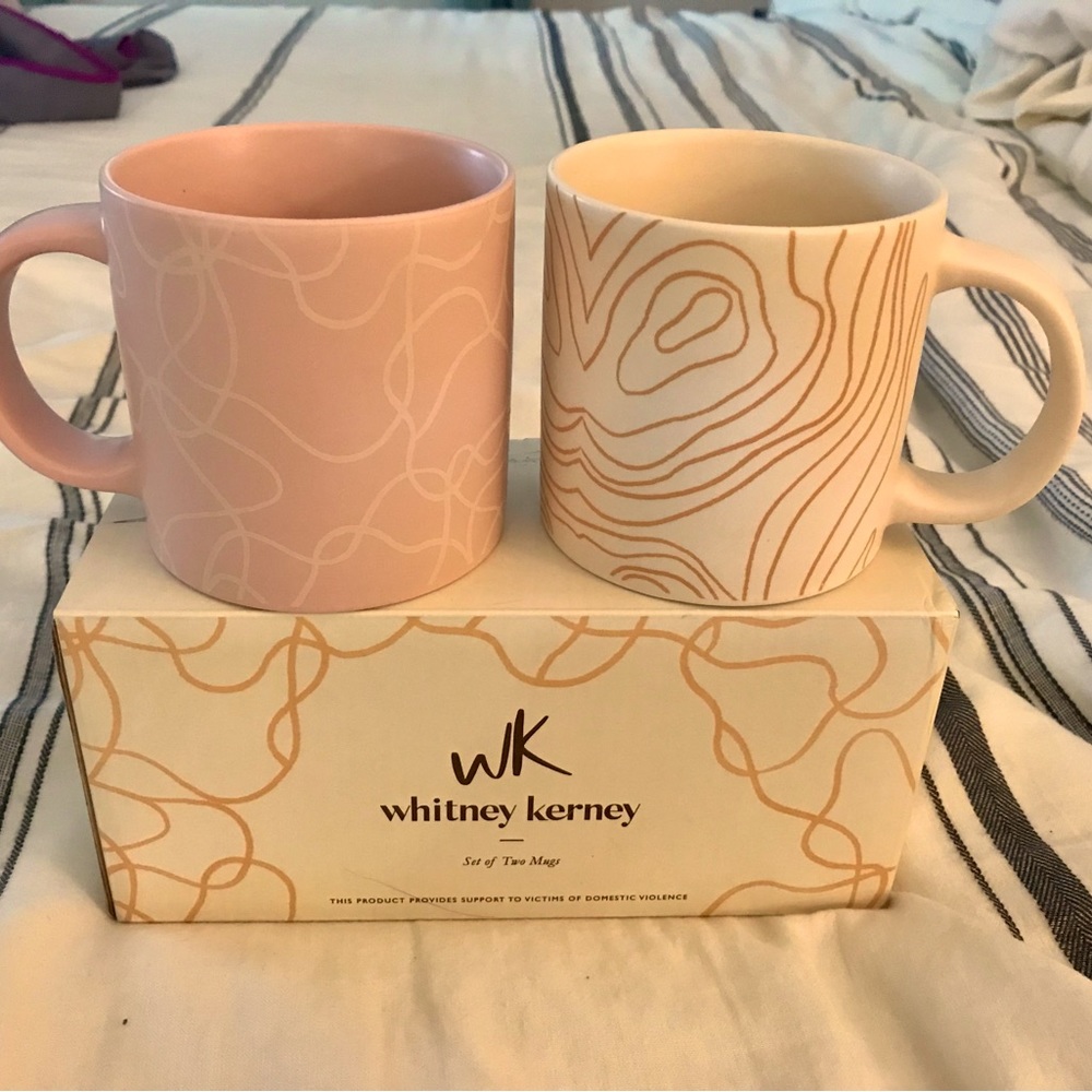 TWO HAND PAINTED MUGS